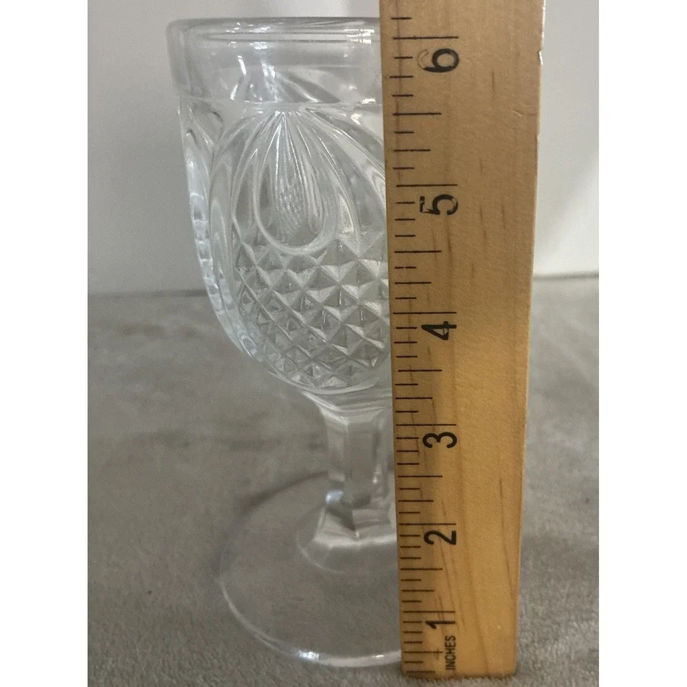 Antique Flint EAPG New England Pineapple Water Goblet Clear Glass